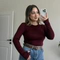 PARMAK GEÇMELİ YUVARLAK YAKA BODY