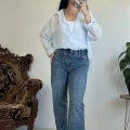 TAŞLI WİDE LEG JEAN