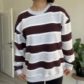 ÜÇ İPLİK KALIN ÇİZGİLİ SWEATSHIRT