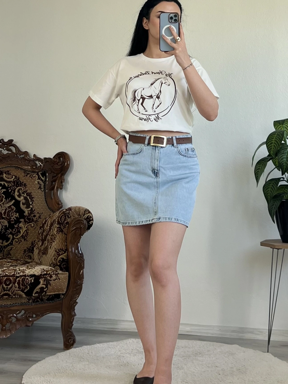 QUZU NAKIŞLI T-SHIRT