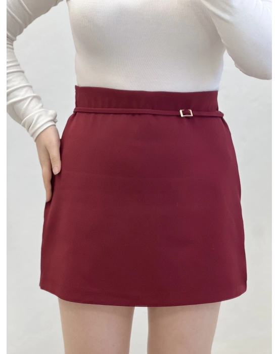 KEMER DETAYLI ŞORT ETEK