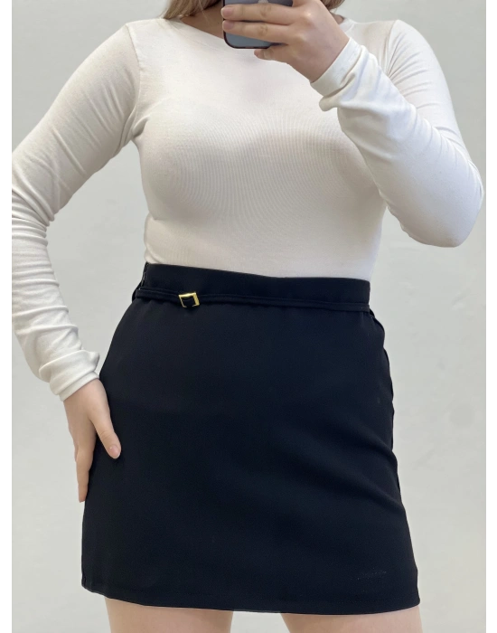 KEMER DETAYLI ŞORT ETEK