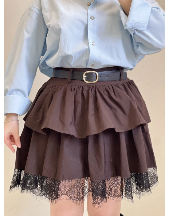 DANTEL DETAY KEMERLİ ETEK