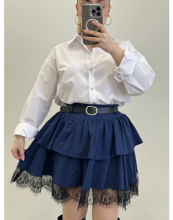 DANTEL DETAY KEMERLİ ETEK