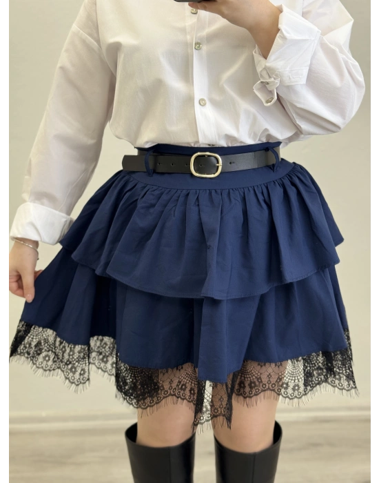 DANTEL DETAY KEMERLİ ETEK