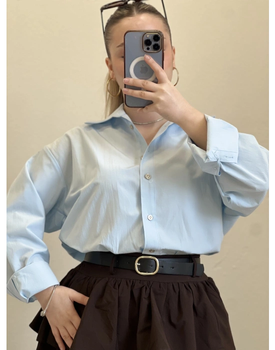 POPLİN OVERSİZE GÖMLEK