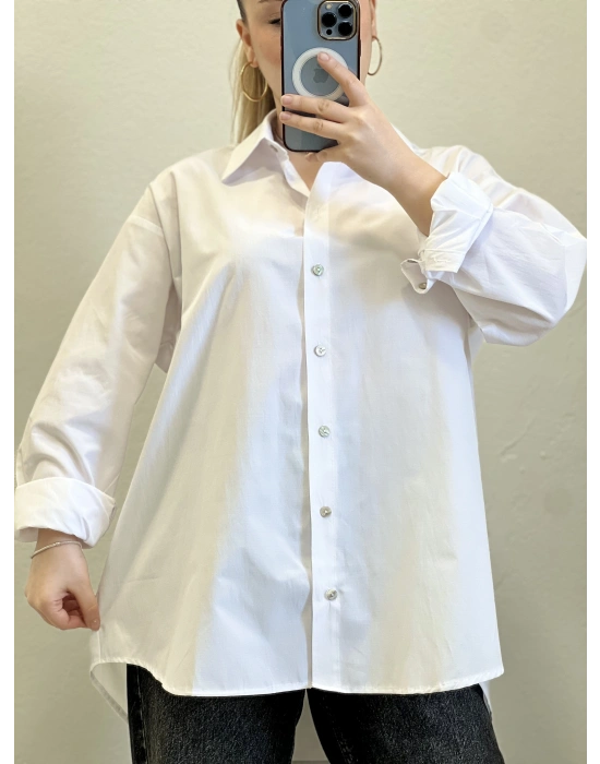 POPLİN OVERSİZE GÖMLEK