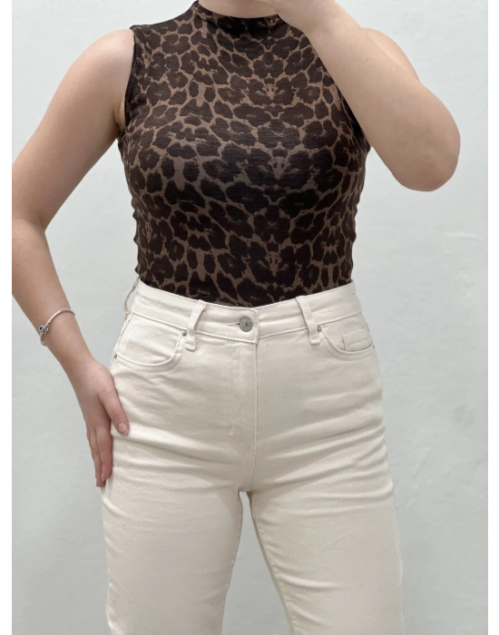 LEOPAR KOLSUZ BLUZ