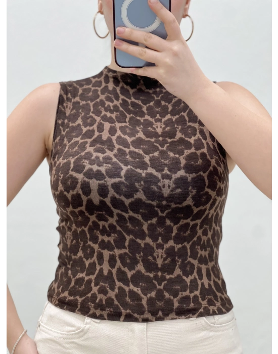 LEOPAR KOLSUZ BLUZ