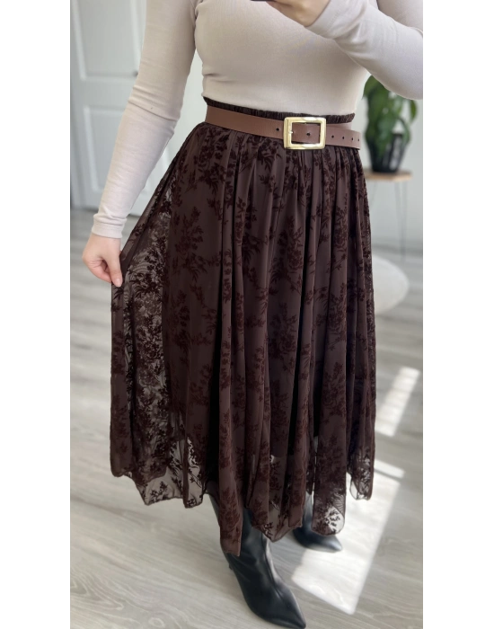 TÜL KABARTMALI UZUN ETEK