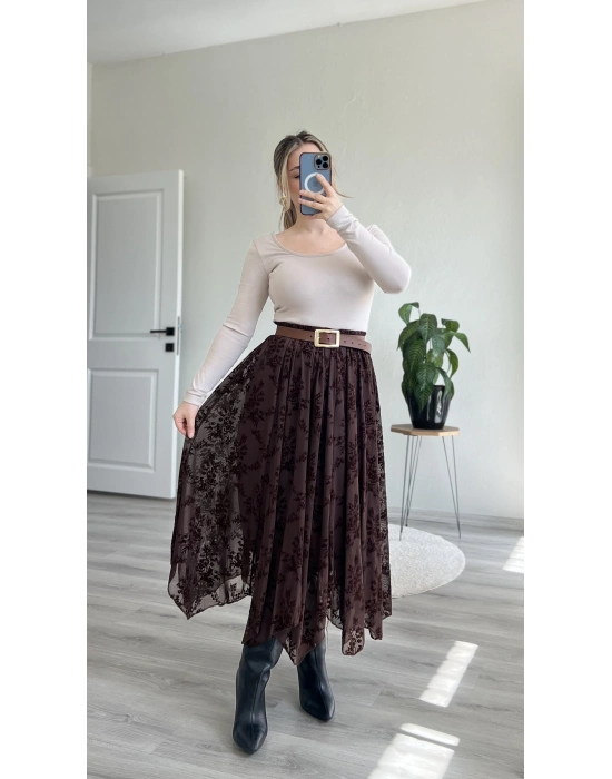 TÜL KABARTMALI UZUN ETEK