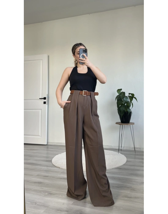SÜET KEMERLİ TASARIM PANTOLON