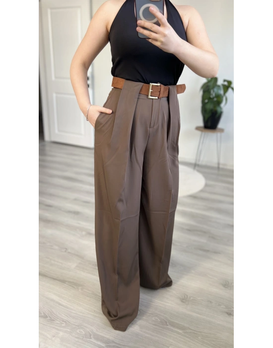 SÜET KEMERLİ TASARIM PANTOLON