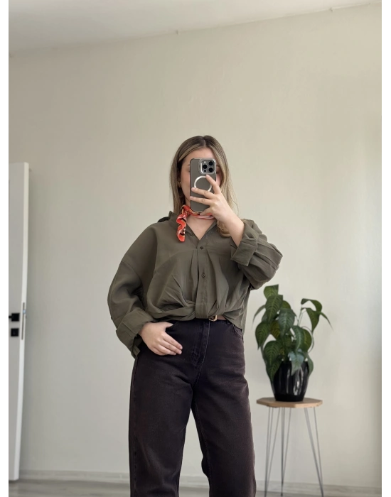 ÖN BURGULU MODAL GÖMLEK BLUZ