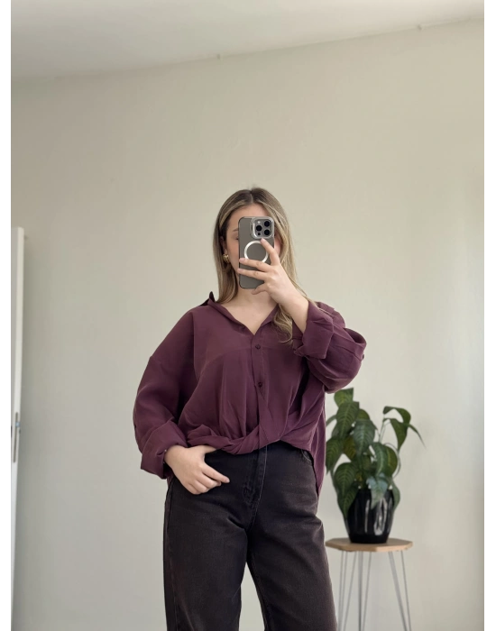 ÖN BURGULU MODAL GÖMLEK BLUZ