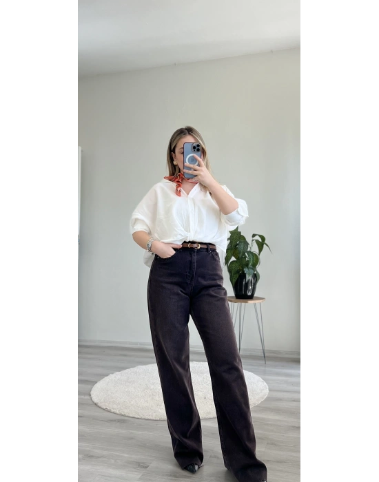 ÖN BURGULU MODAL GÖMLEK BLUZ