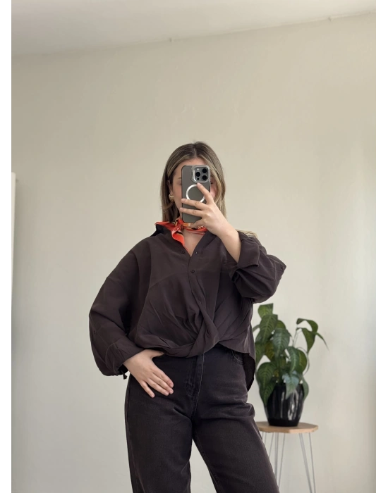 ÖN BURGULU MODAL GÖMLEK BLUZ