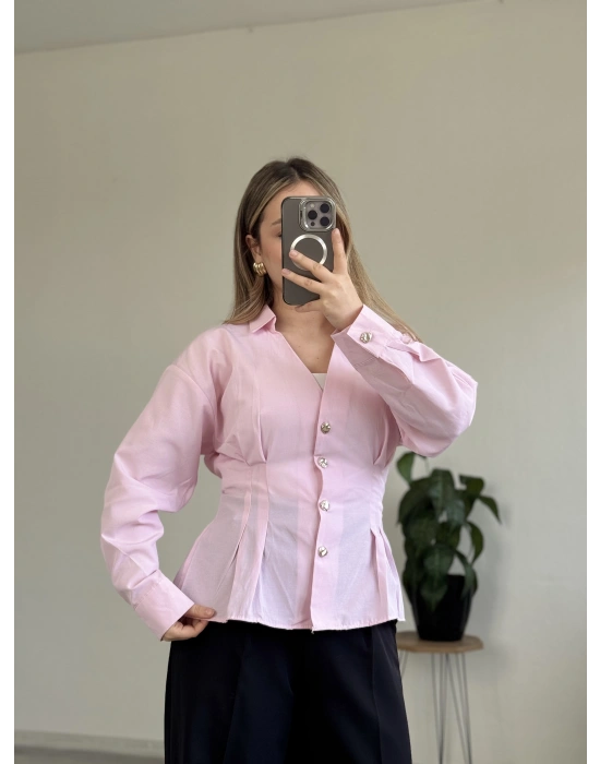 DÜĞME DETAYLI GÖMLEK