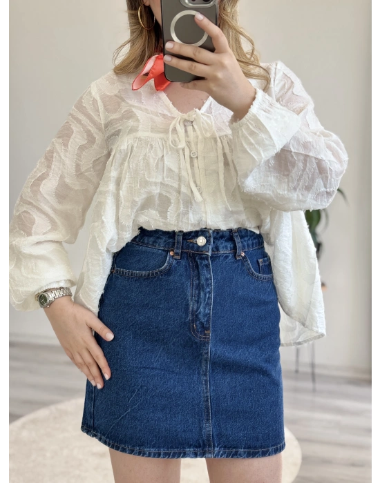 KOT MAVİ MİNİ ETEK