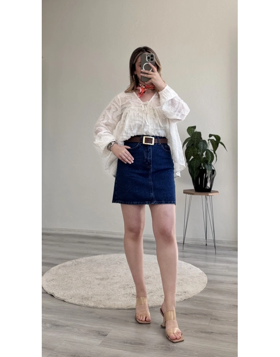 KOT MAVİ MİNİ ETEK