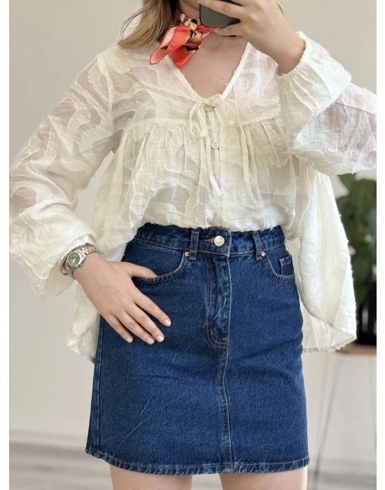 KOT MAVİ MİNİ ETEK