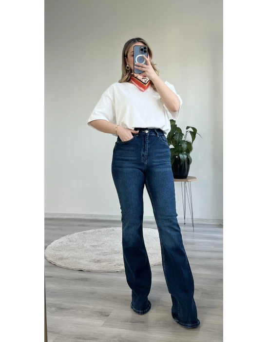 KOYU YIKAMALI YEŞİL TİNTLİ İSPANYOL PAÇA KOT -JEAN