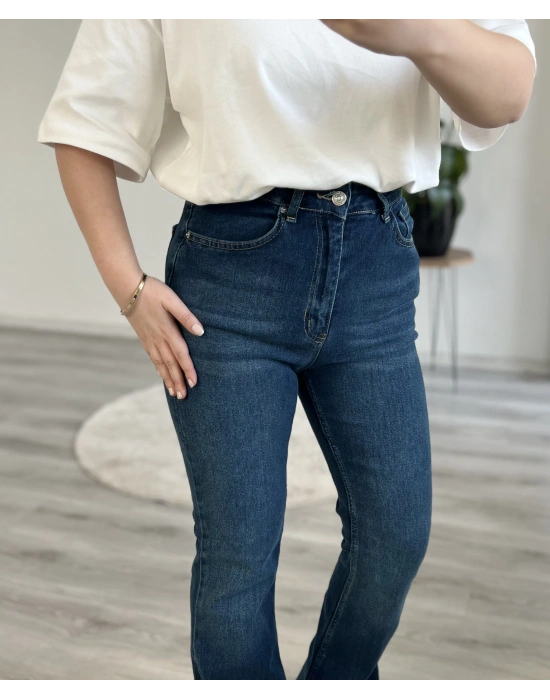 KOYU YIKAMALI YEŞİL TİNTLİ İSPANYOL PAÇA KOT -JEAN