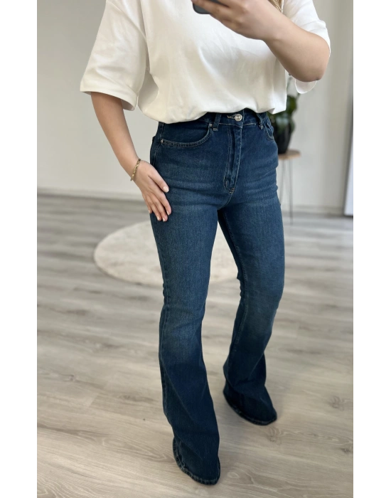 KOYU YIKAMALI YEŞİL TİNTLİ İSPANYOL PAÇA KOT -JEAN