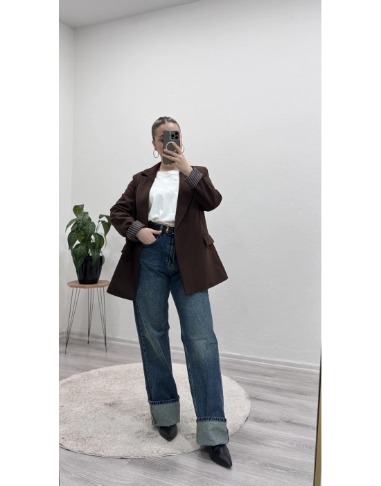 BLAZER CEKET ÇİZGİLİ ASTARLI