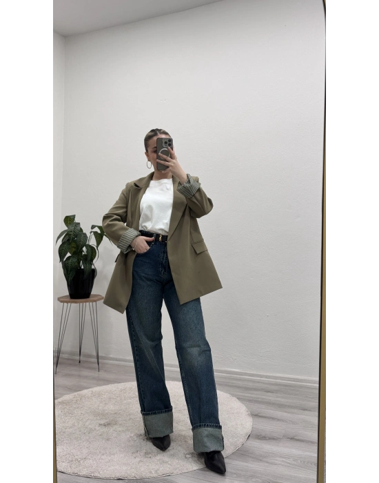 BLAZER CEKET ÇİZGİLİ ASTARLI