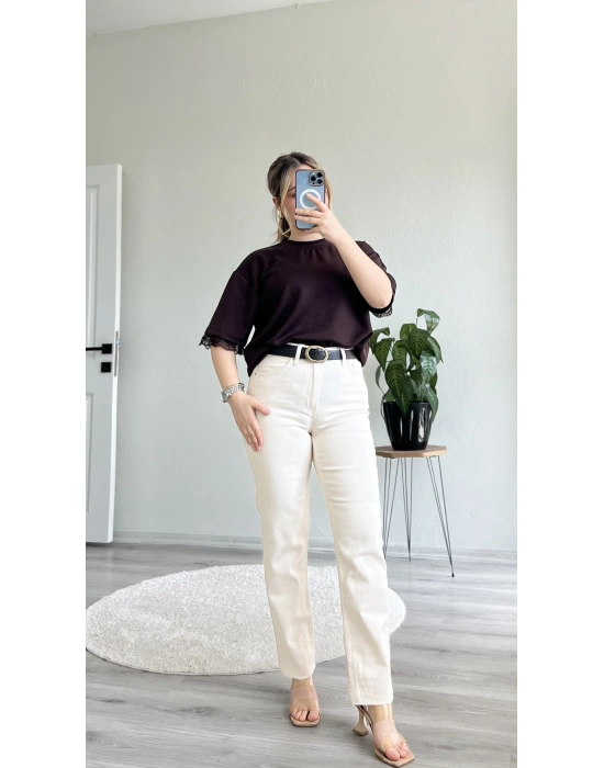 KESİK PAÇA BOY FİT PANTOLON