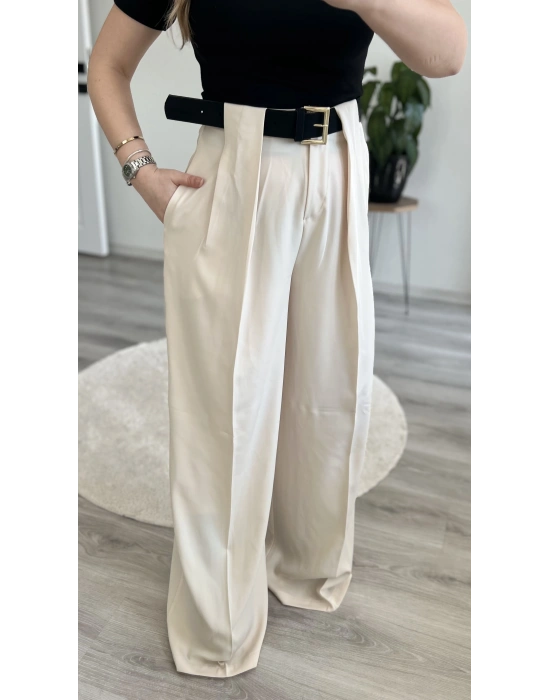 SÜET KEMERLİ TASARIM PANTOLON