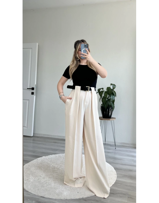 SÜET KEMERLİ TASARIM PANTOLON