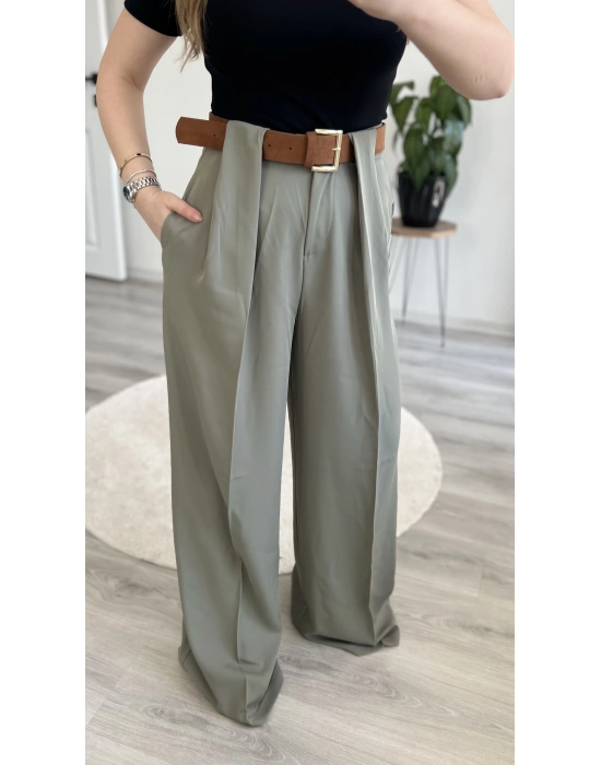 SÜET KEMERLİ TASARIM PANTOLON