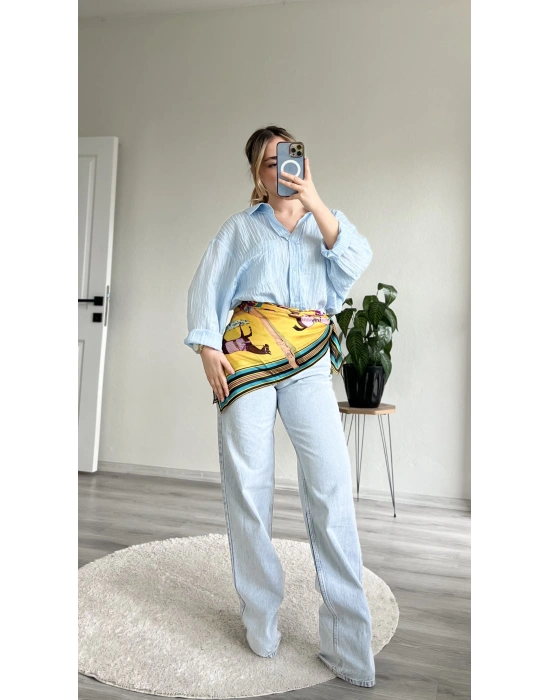 ÇİZGİLİ TRANSPARAN GÖMLEK