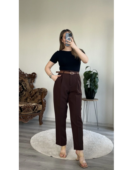 KEMERLİ CEP KAPAKLI PANTOLON