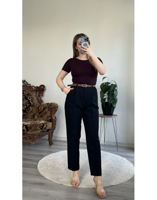 KEMERLİ CEP KAPAKLI PANTOLON