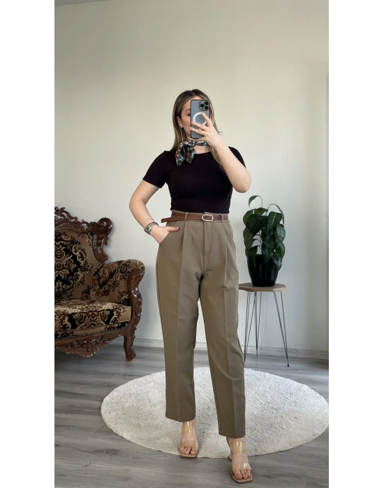 KEMERLİ CEP KAPAKLI PANTOLON