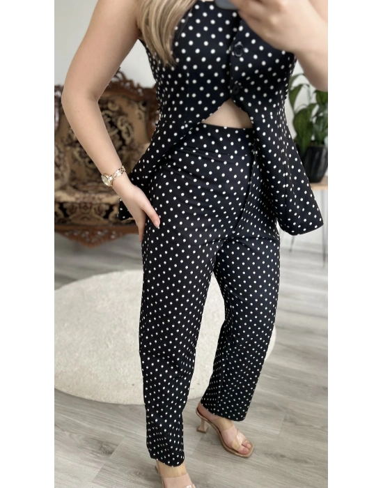 PUANTİYELİ YELEKLİ TAKIM-KEMERLİ