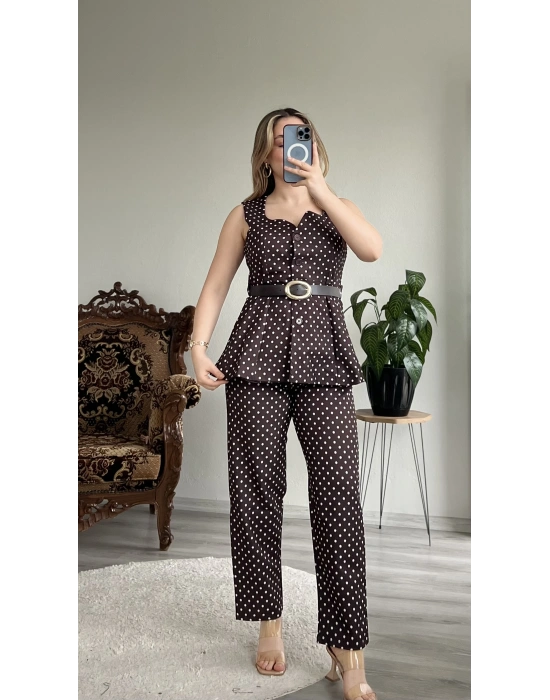 PUANTİYELİ YELEKLİ TAKIM-KEMERLİ