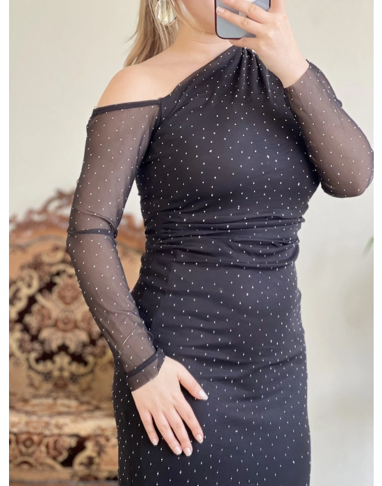 TÜL TAŞLI ELBİSE