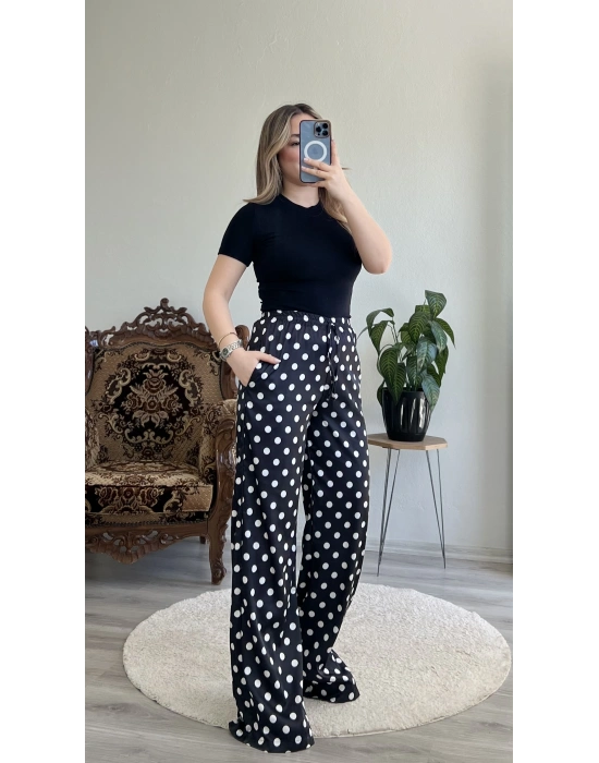 PUANTİYELİ SATEN PANTOLON