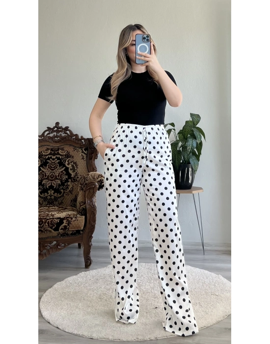 PUANTİYELİ SATEN PANTOLON
