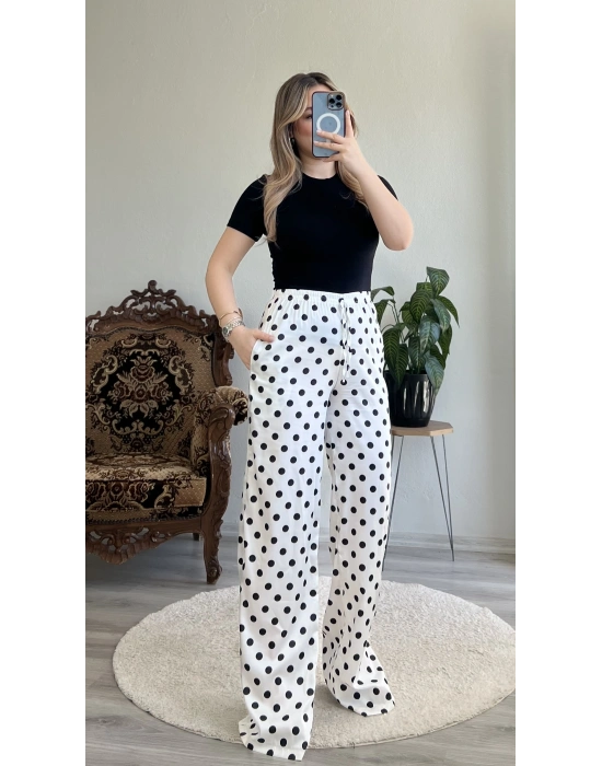 PUANTİYELİ SATEN PANTOLON
