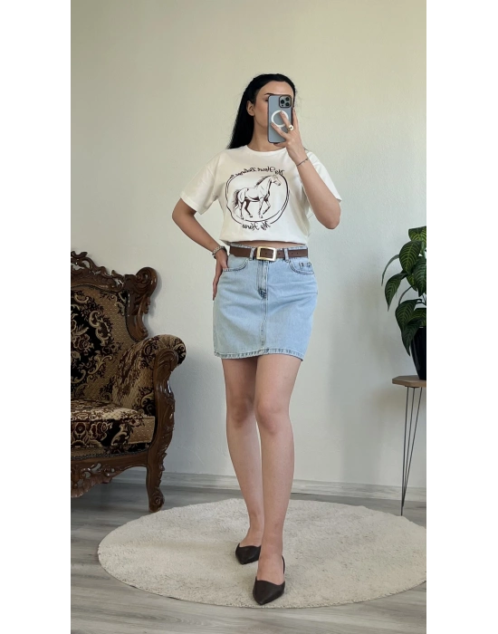 QUZU NAKIŞLI T-SHIRT