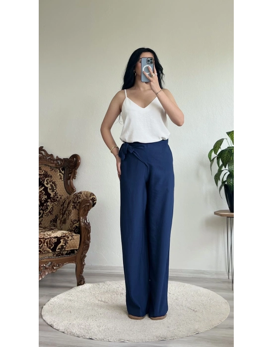 BAĞLAMALI KETEN PANTOLON
