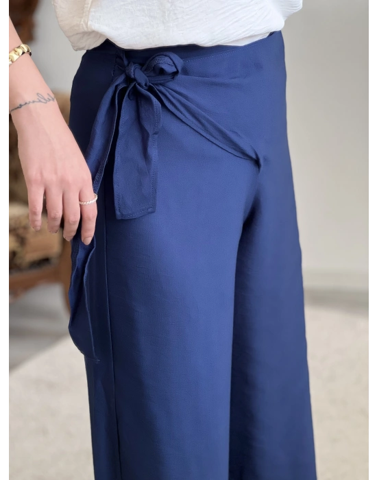 BAĞLAMALI KETEN PANTOLON