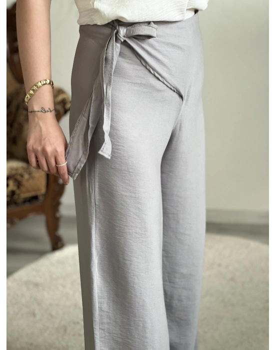 BAĞLAMALI KETEN PANTOLON