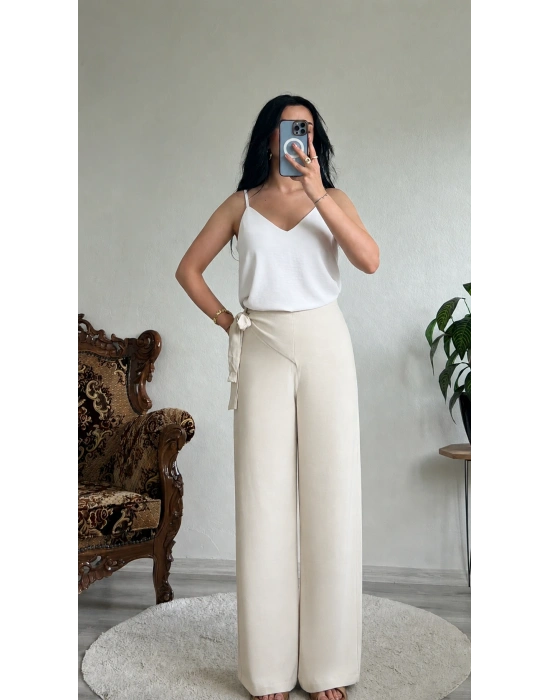 BAĞLAMALI KETEN PANTOLON