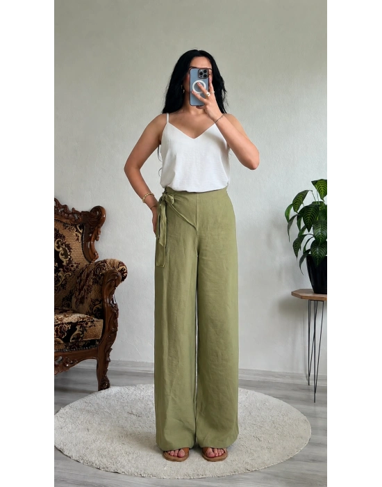 BAĞLAMALI KETEN PANTOLON
